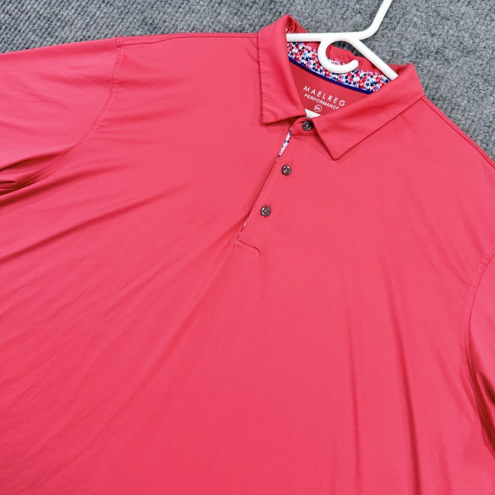 Maelreg Performance Polo Shirt Mens 3XL Cranberry Golf Stretch Lightweight Top